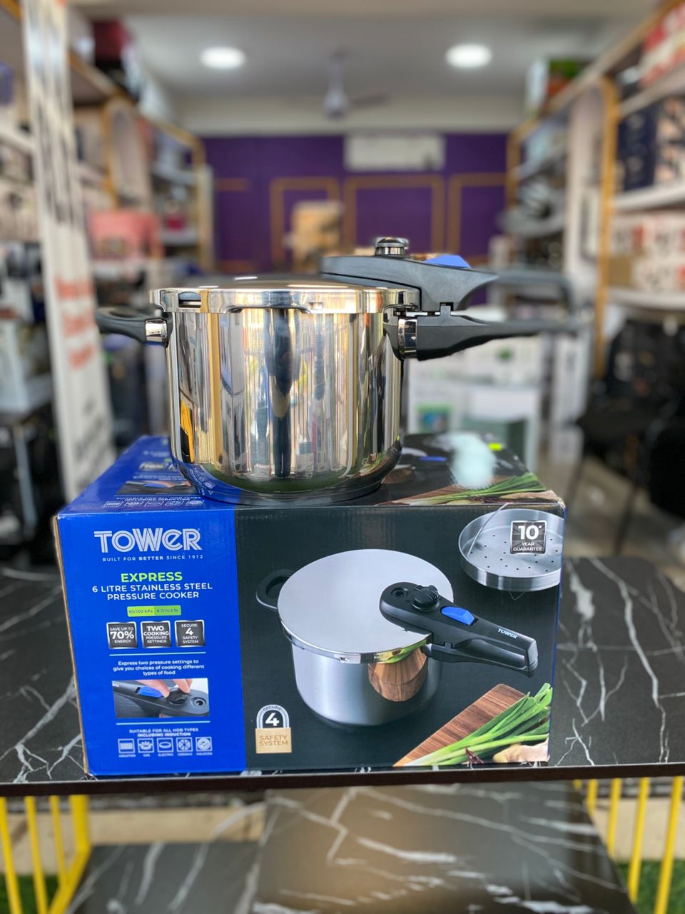 6L Tower Express Stainless Steel Pressure Cooker