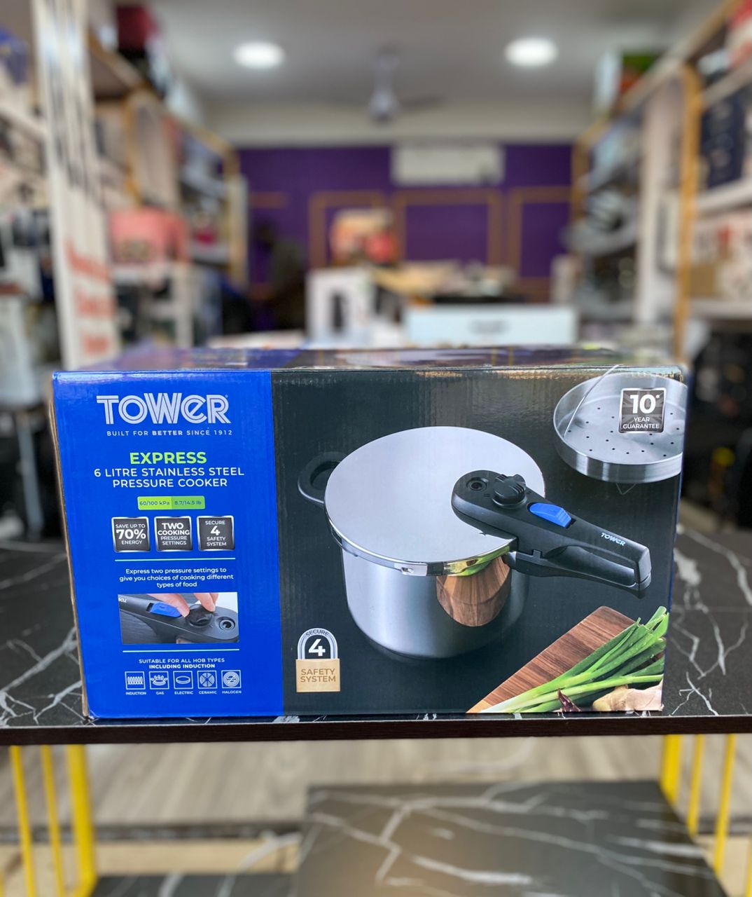 6L Tower Express Stainless Steel Pressure Cooker