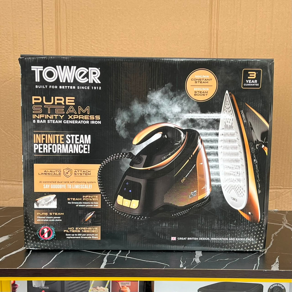 Tower Pure Steam Infinity Xpress 8 Bar Steam Generator Iron - New