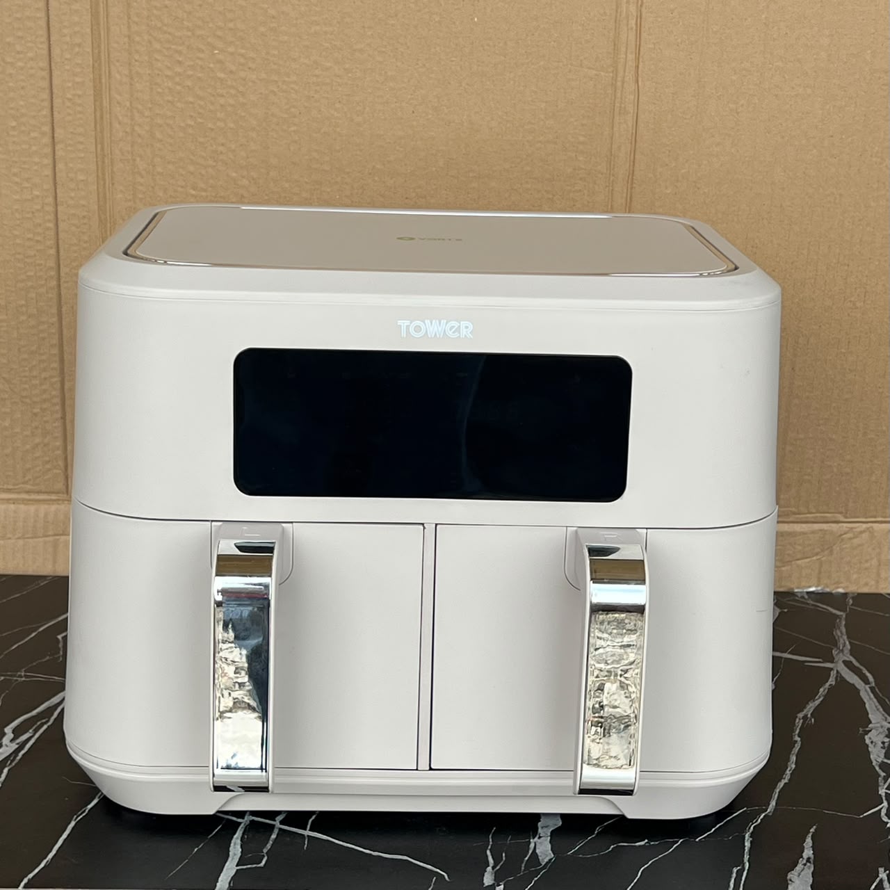 8.5L Tower Vortx  Dual Basket Air Fryer in Latte - Store Reject