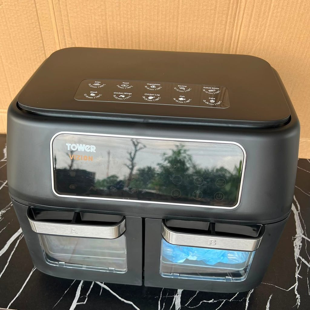 11L Tower Vortx Vizion  Dual Compartment Air Fryer Oven
