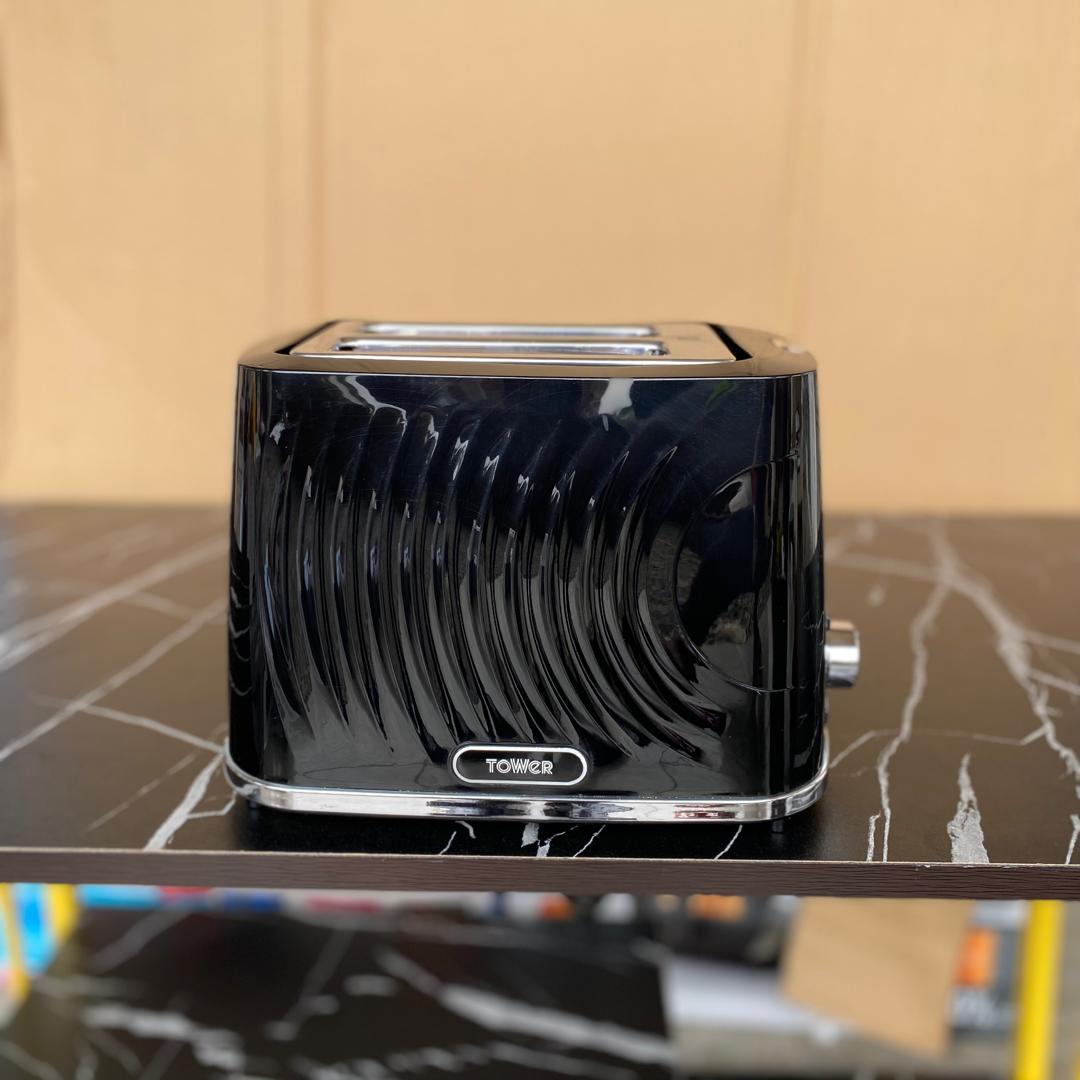 2 Slice Tower Sonar Black Toaster