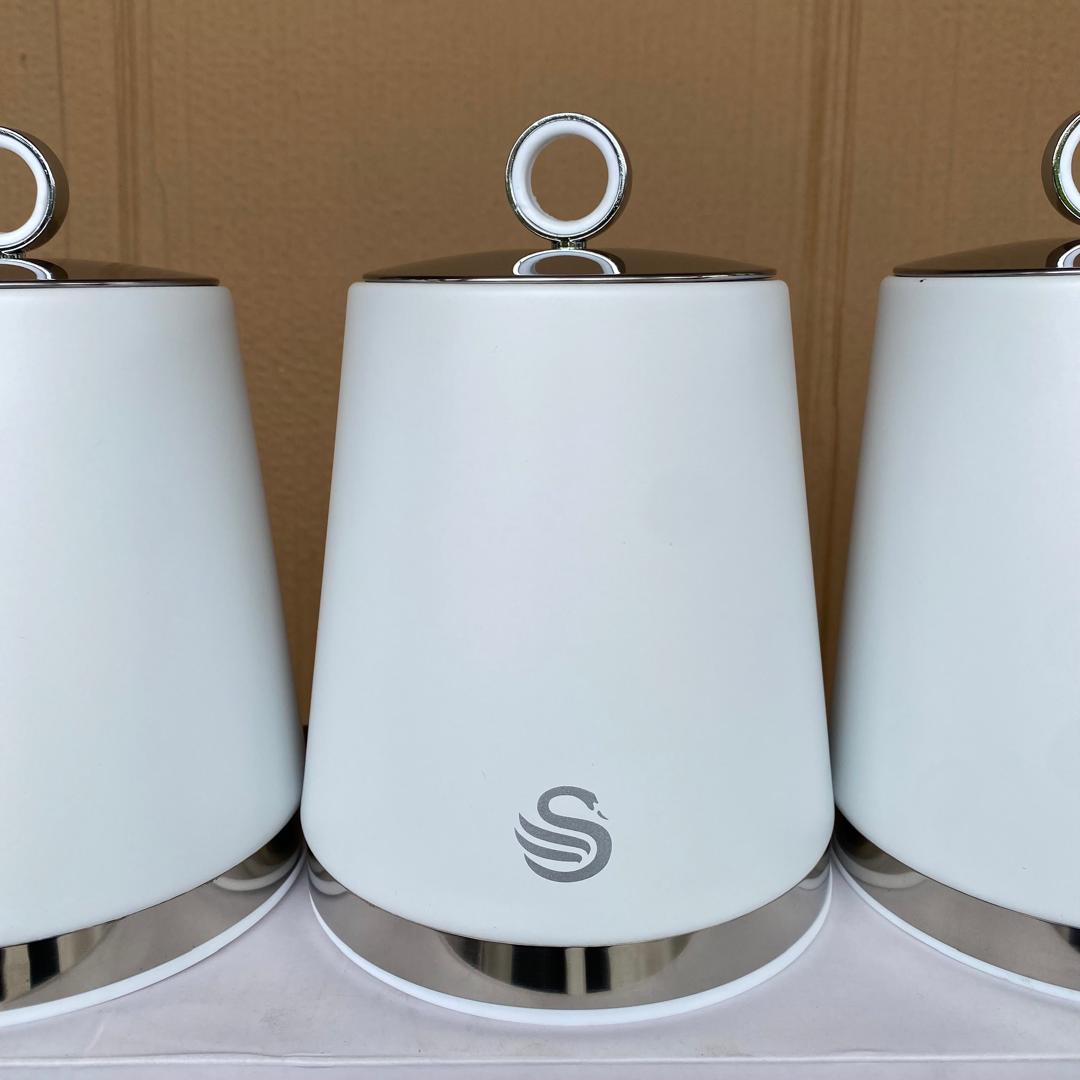 3 Set Swan Serenity Kitchen Canisters