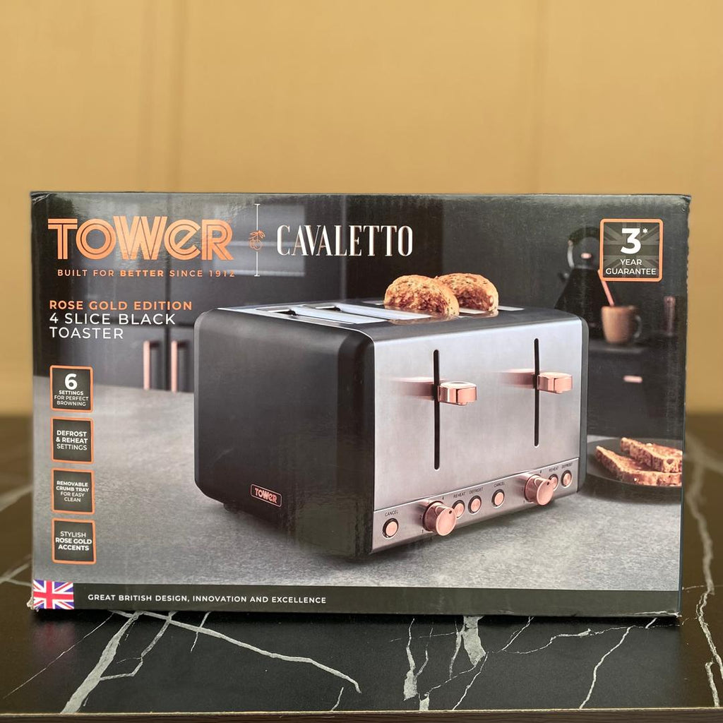 4-Slice Tower Cavaletto Stainless Steel Toaster