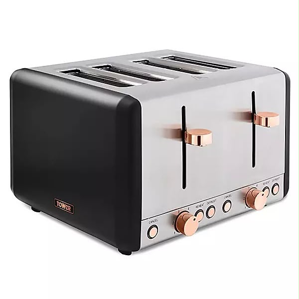 4-Slice Tower Cavaletto Stainless Steel Toaster