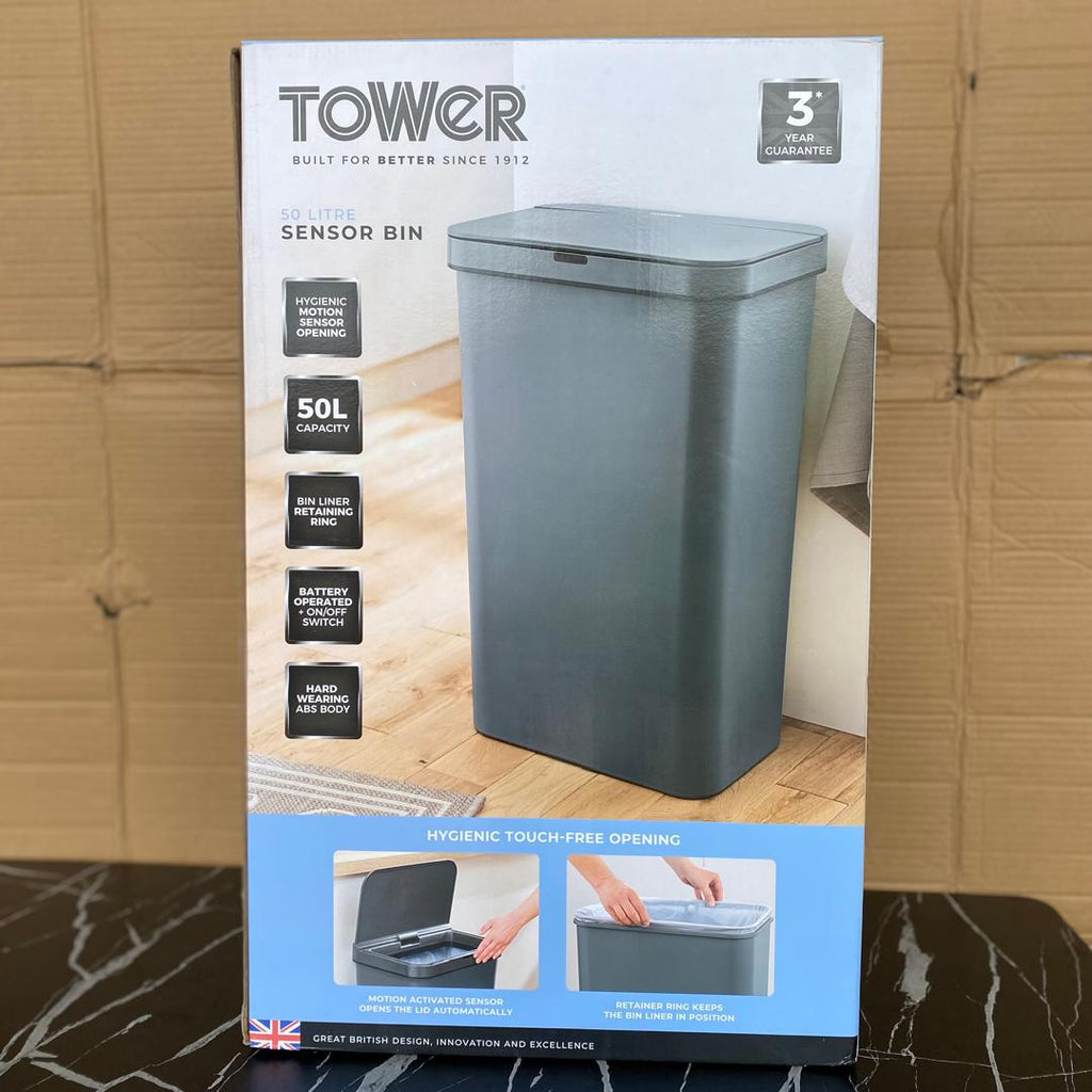 50L Tower Rectangular Sensor Bin