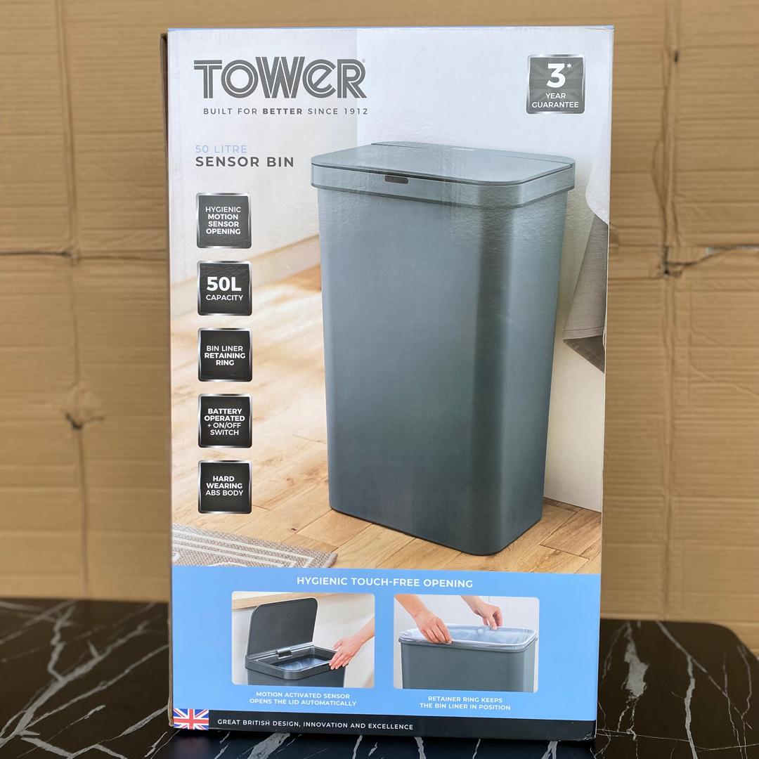 50L Tower Rectangular Sensor Bin