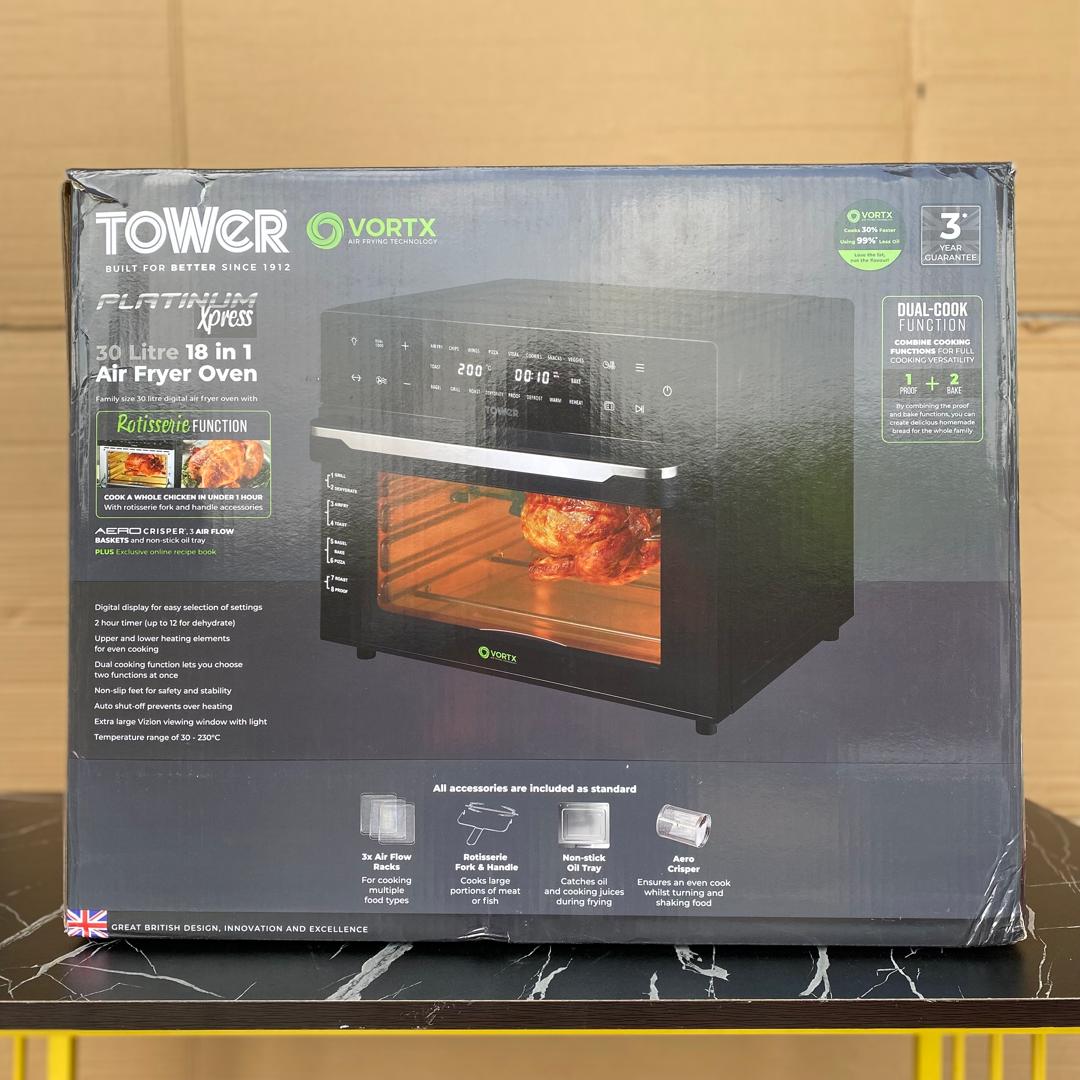 30L Tower Vortx Platinum Xpress 18-in-1 Air Fryer Oven - STORE REJECT