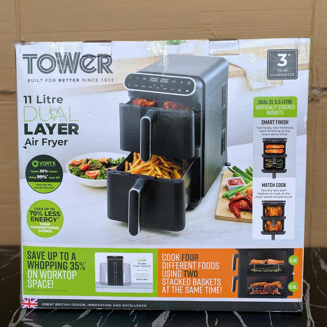 11L Tower Dual Layer Air Fryer - STORE REJECT
