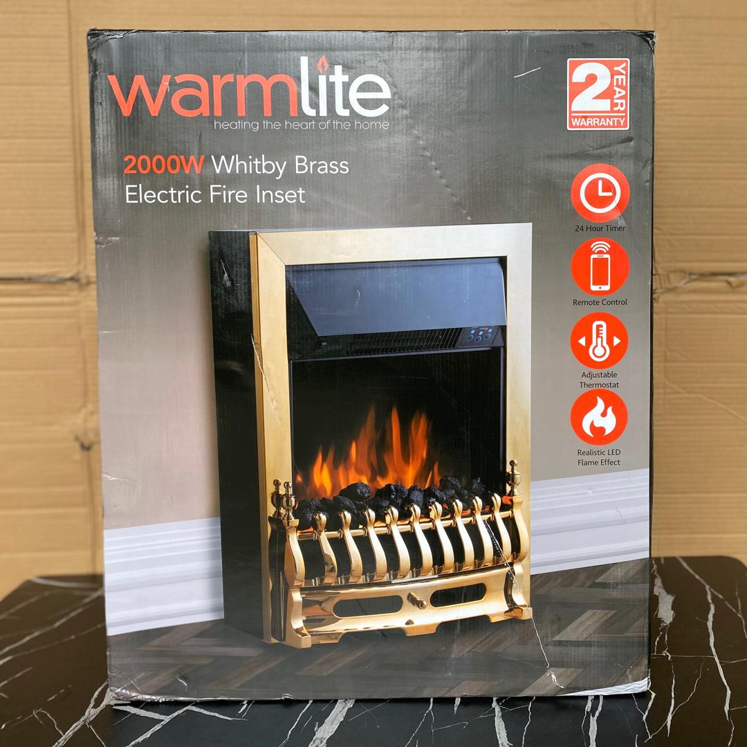 Electric Fire 2kW LED Flame, Warmlite Whitby with Remote Control - NEW