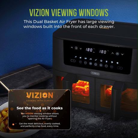 8L Tower Vortx Dual Basket Air Fryer