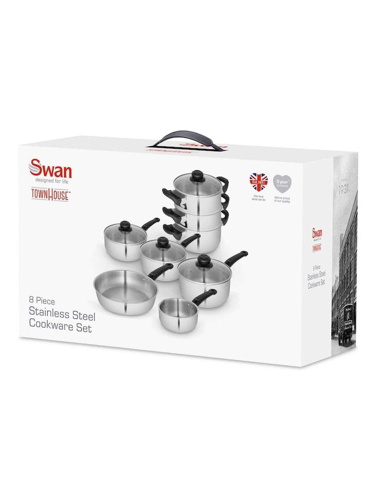 8pc Swan Townhouse Stainless Steel Cookware Set - STORE REJECT