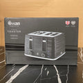 4 Slice Swan Symphony Black Toaster