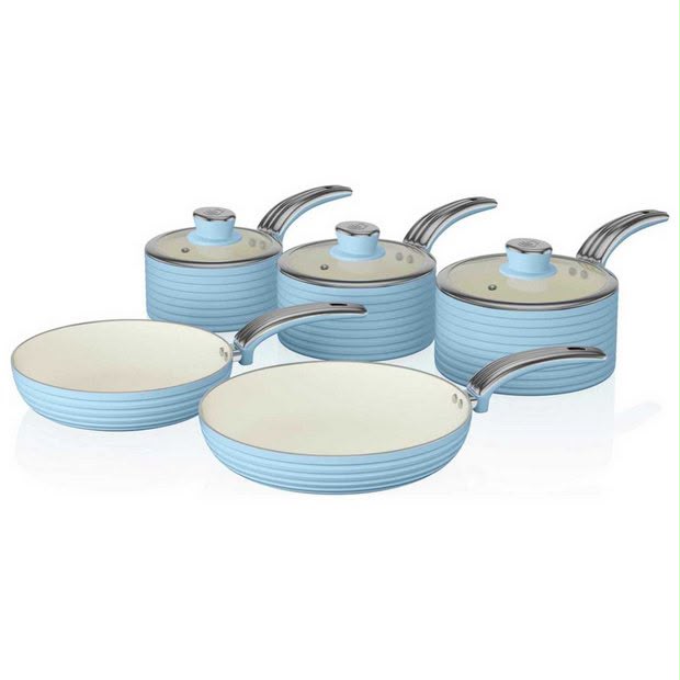 5 Piece Swan Retro  Pan Set