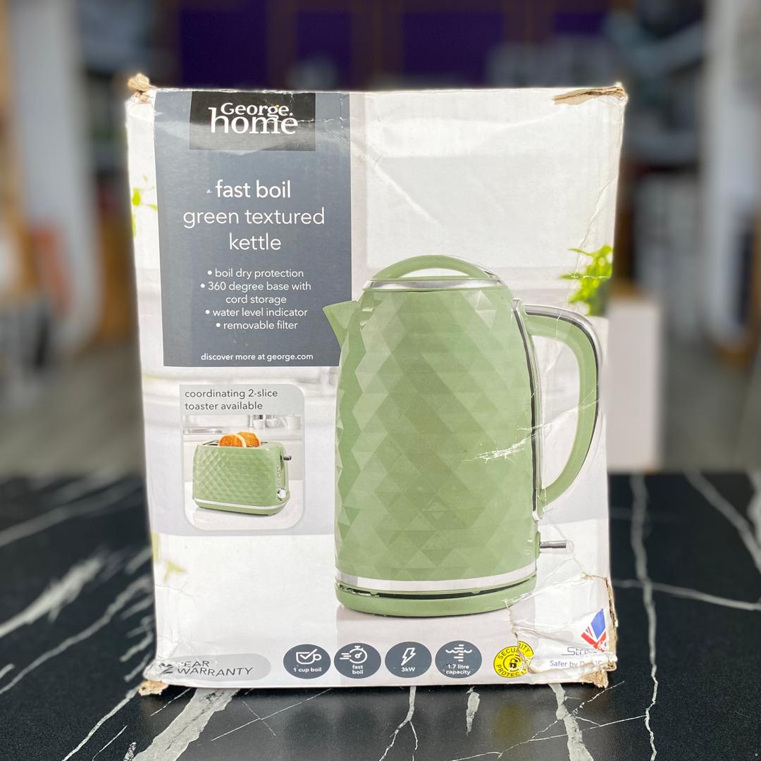 1.7L Green Fast Boil Diamond Textured Kettle - NEW