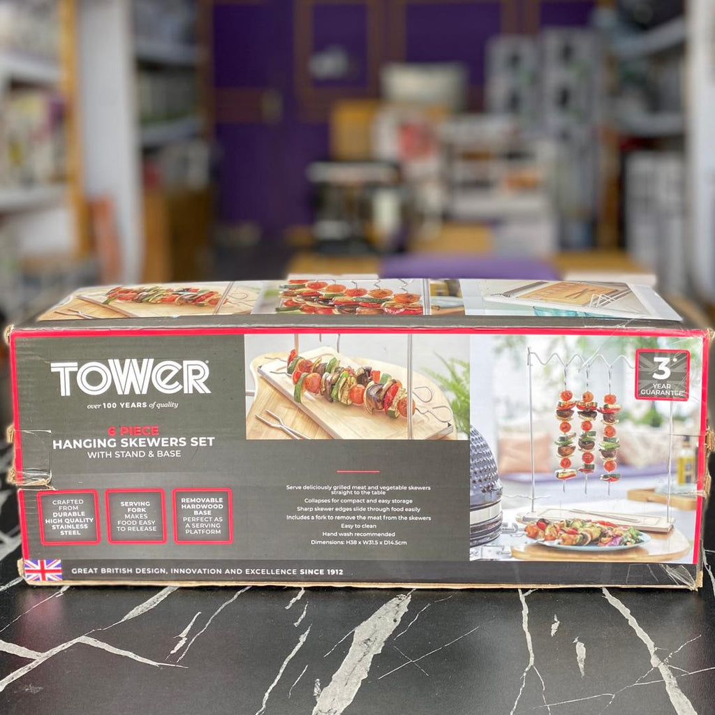Tower Outdoor Living 6-Piece Hanging Skewer Set with Stand