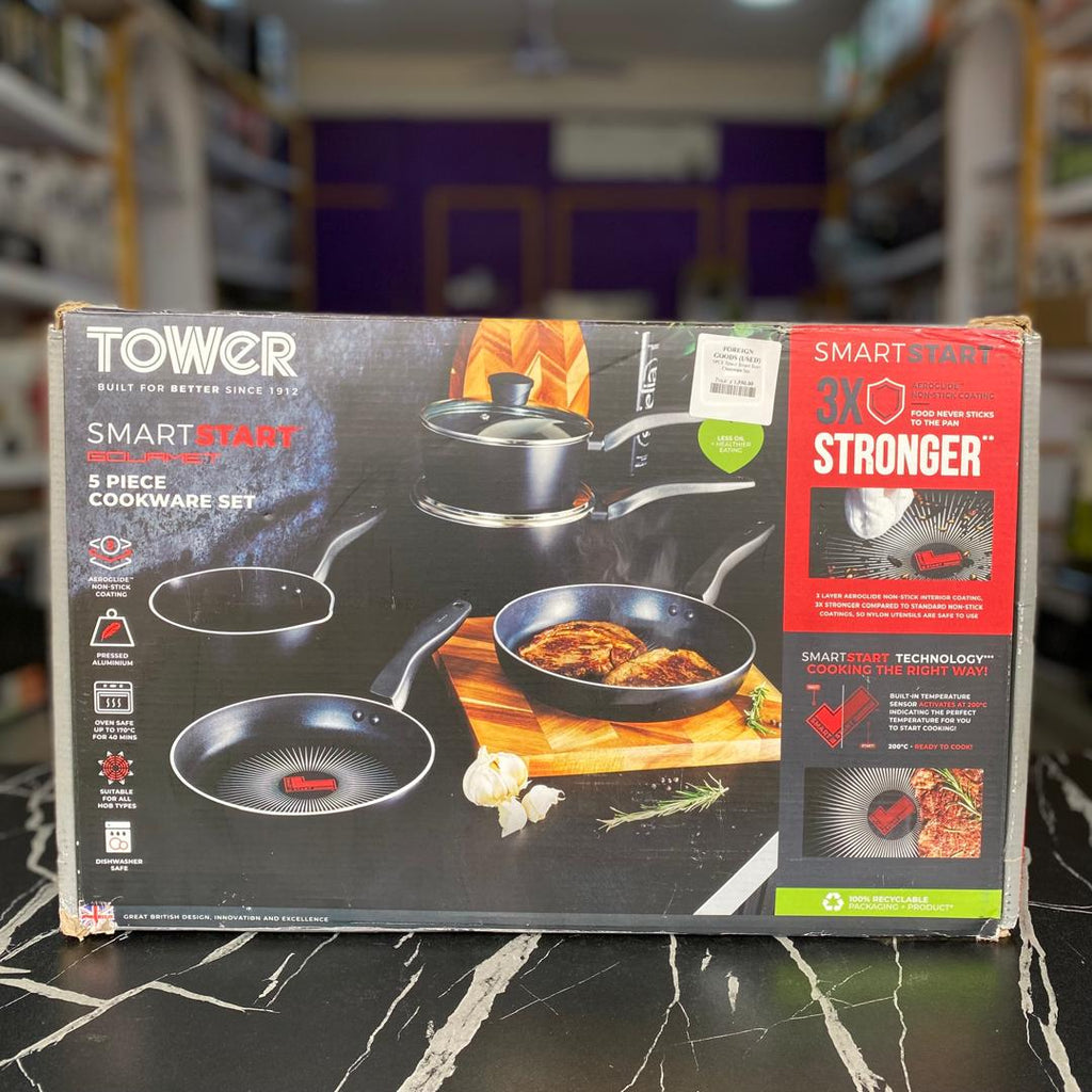 5 Piece Tower T700314 SmartStart Gourmet Cookware Set - NEW