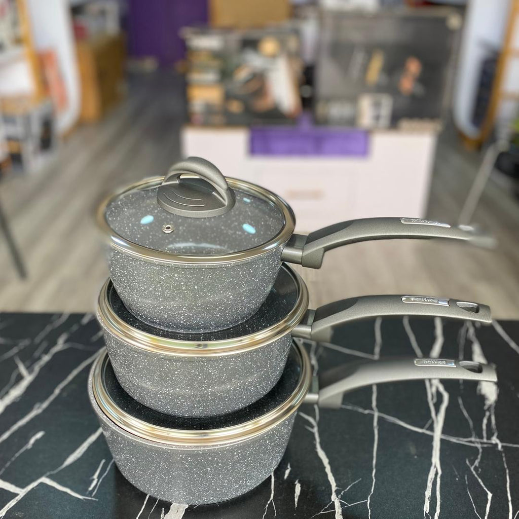 3-piece Tower Cerastone  Saucepan Set - NEW