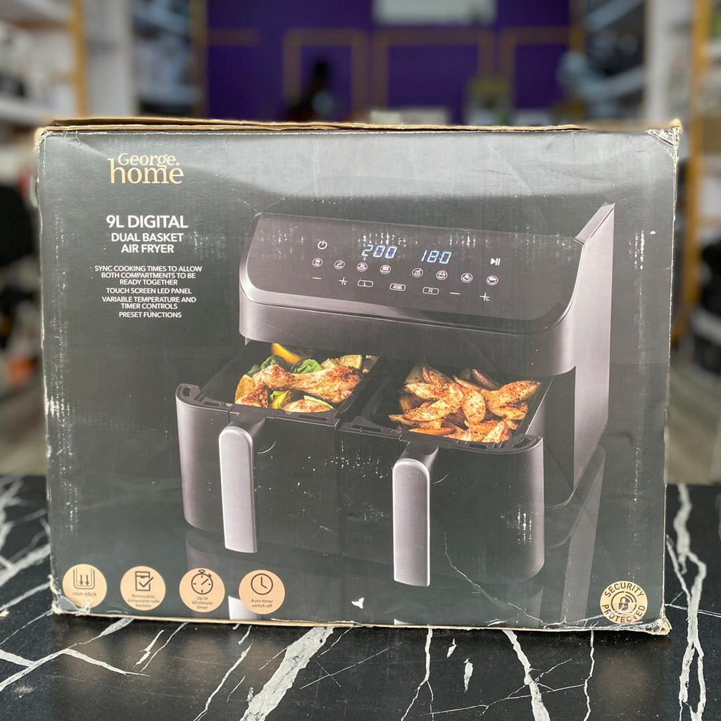 9L George Home Digital Dual Basket Air Fryer - STORE REJECT