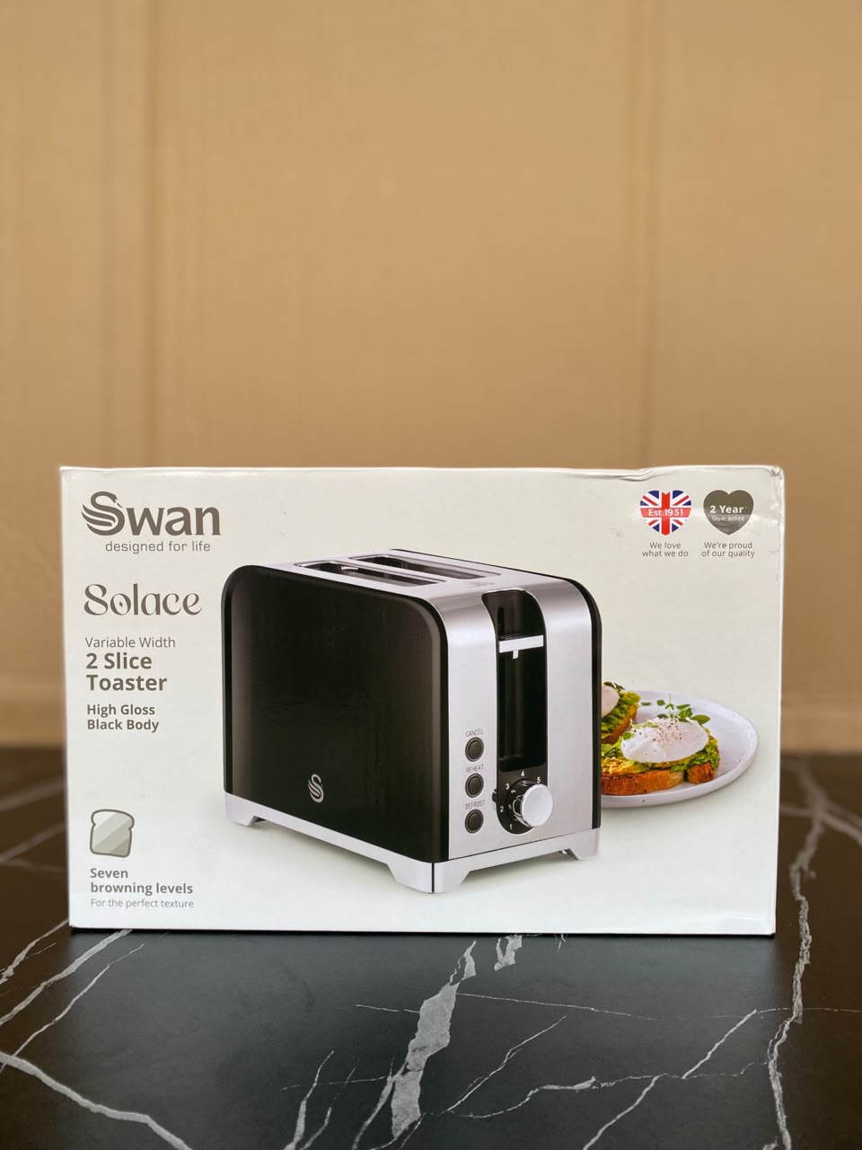 2 Slice Swan Solace Toaster - NEW