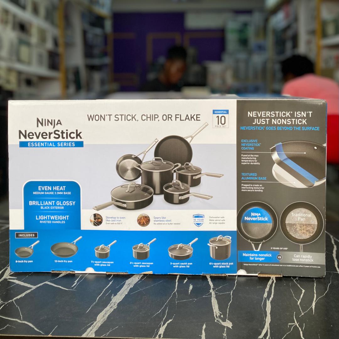 10 piece Ninja Foodi NeverStick Essential Series Cookware Set - NEW