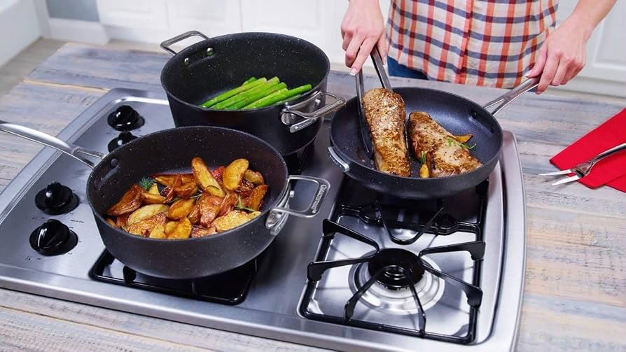 10-piece Granitestone Diamond Pro Stackmaster Non-stick Cookware Set - NEW