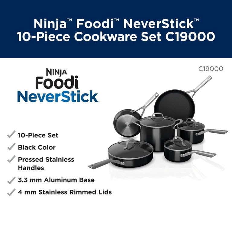 10 piece Ninja Foodi NeverStick Essential Series Cookware Set - NEW