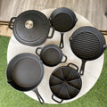 7-Piece Pre-Seasoned Cast Iron Cookware Set - NEW
