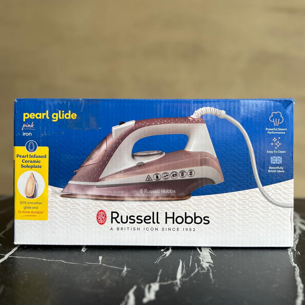 2600W Russell Hobbs Pearl Glide Pink Steam Iron - PRE OWNED