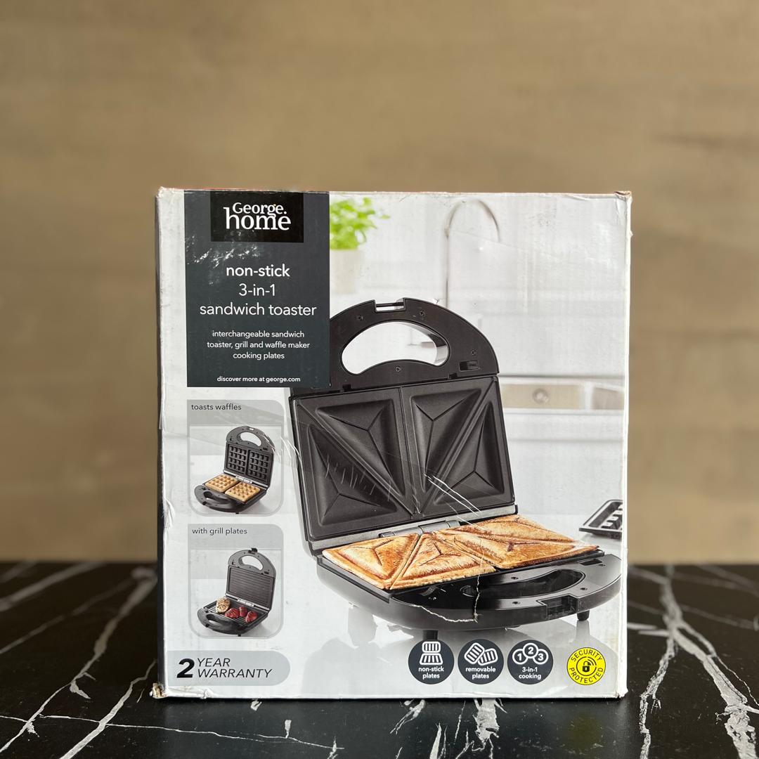 George Home Non-Stick 3-in-1 Sandwich Toaster - STORE REJECT
