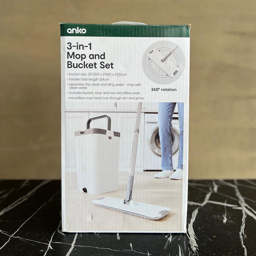 3-in-1 Anko Mop and Bucket - NEW