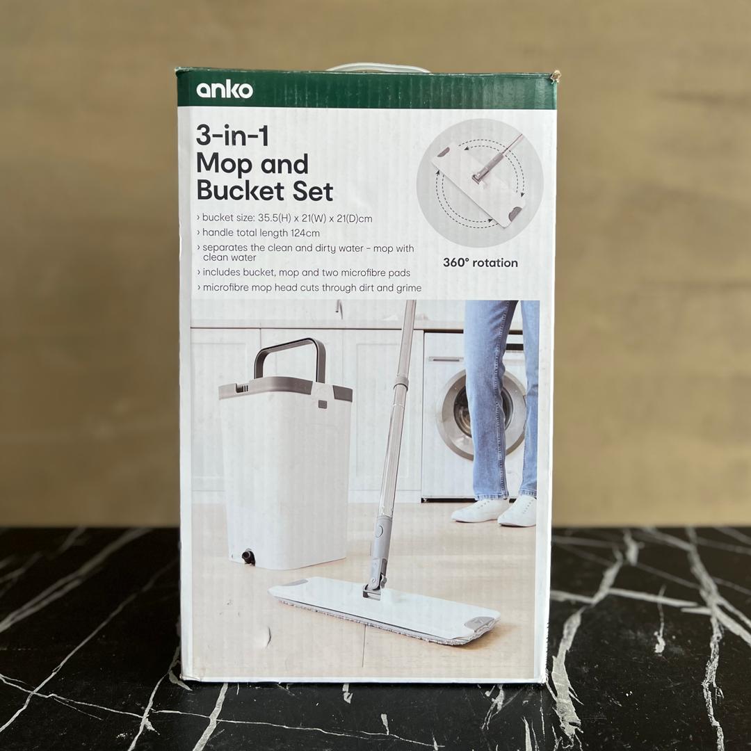 3-in-1 Anko Mop and Bucket - NEW