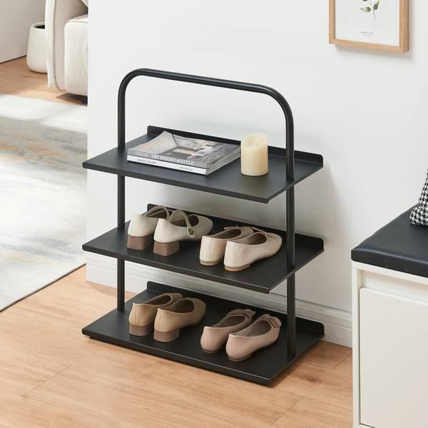 Anko 3 Tier Black Shoe Rack - NEW