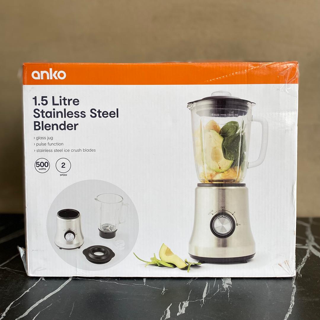 1.5L Anko Stainless Steel Blender - NEW