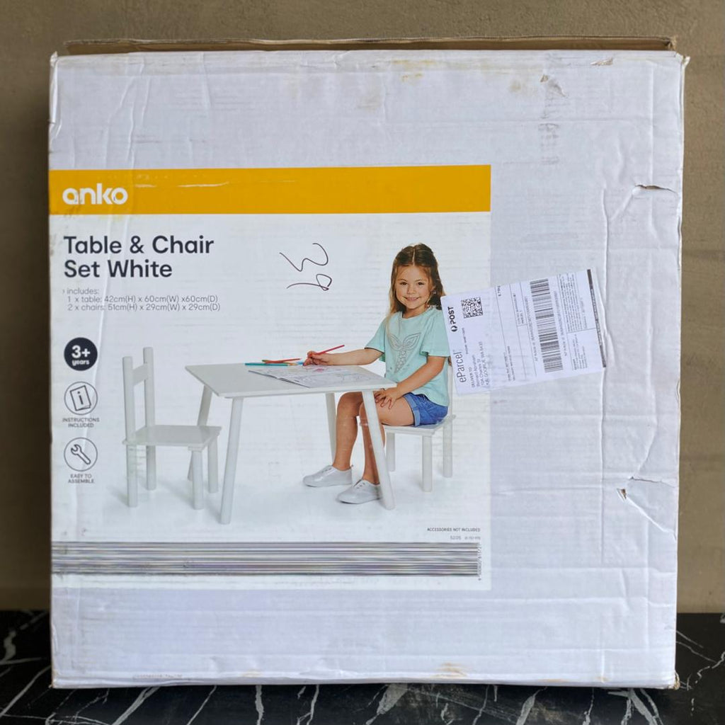 Anko Table & Chair Set White - NEW