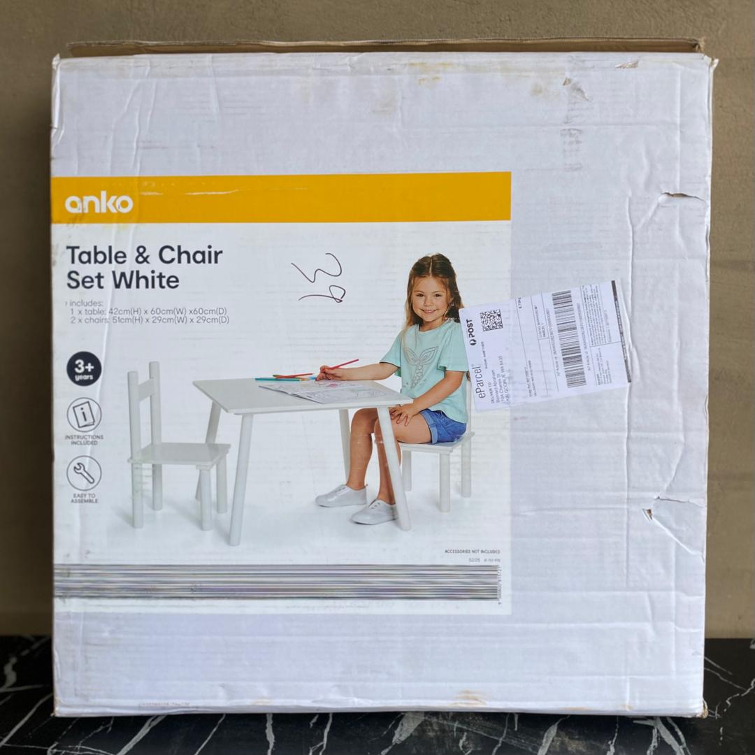 Anko Table & Chair Set White - NEW