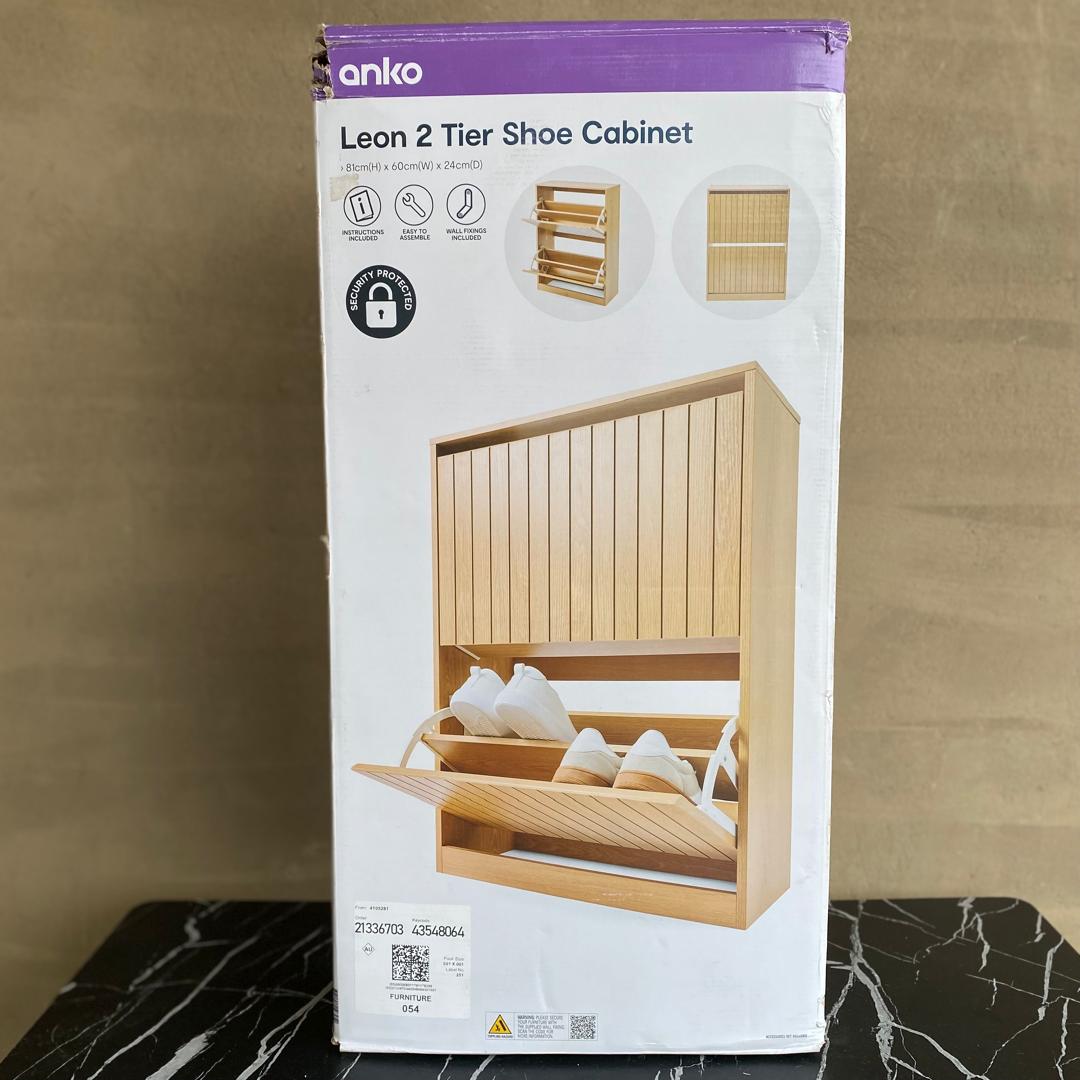 Anko Leon 2 Tier Shoe Cabinet - NEW