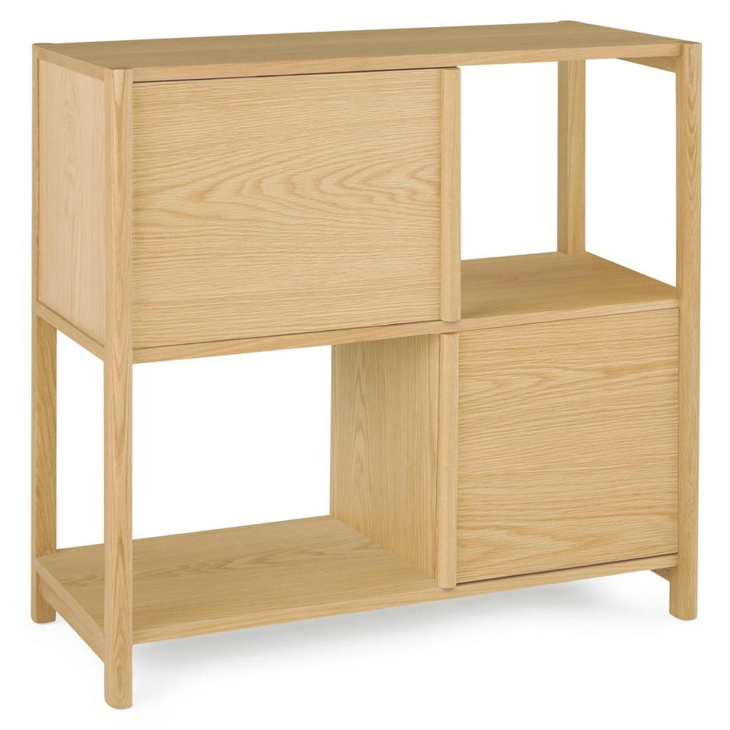 Sadie Wide Bookshelf with Doors -NEW