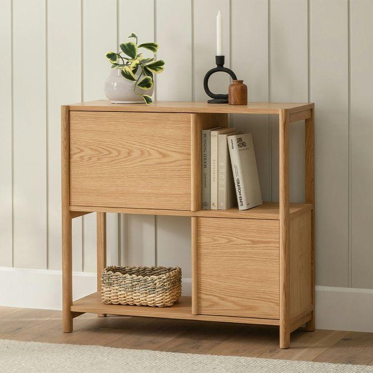 Sadie Wide Bookshelf with Doors -NEW