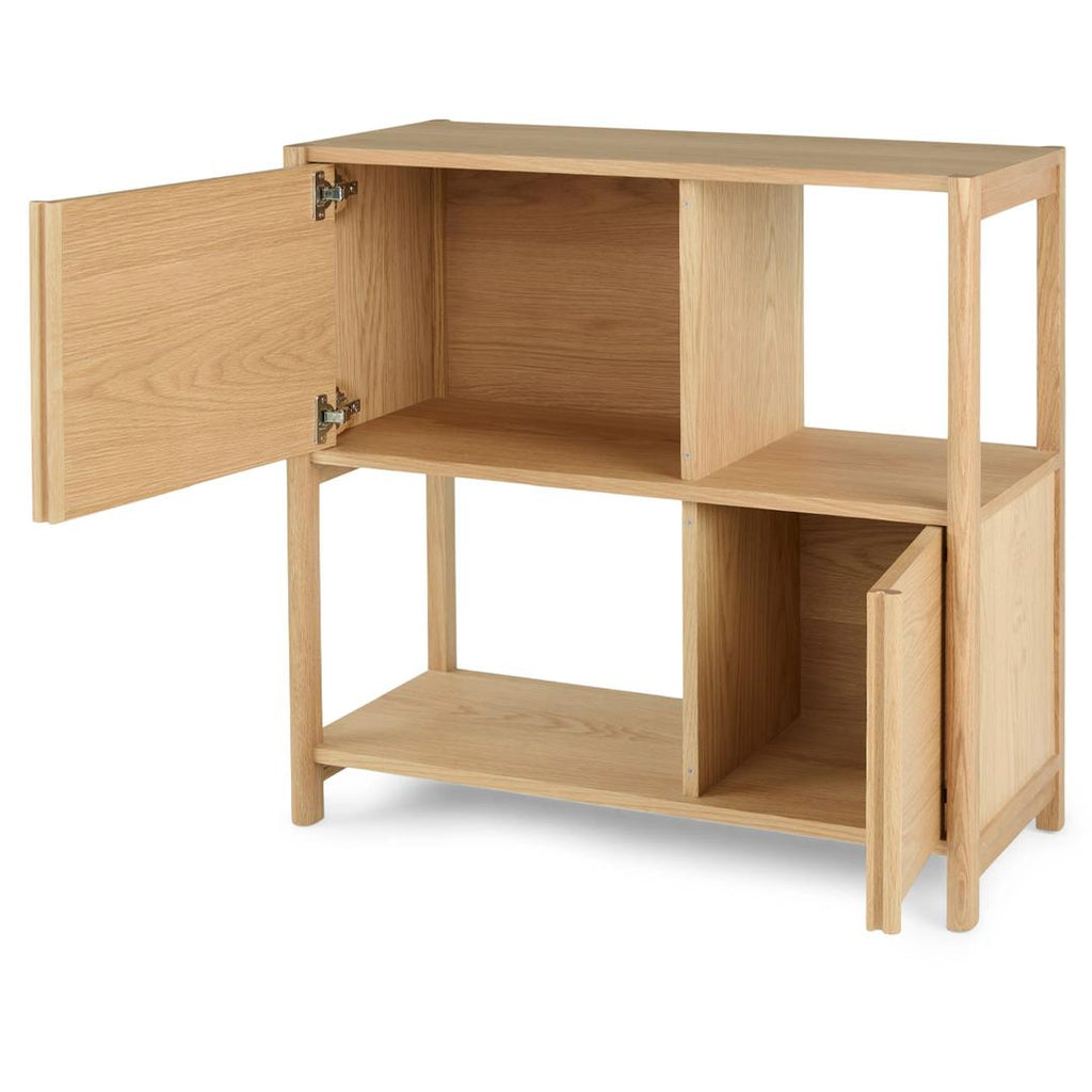 Sadie Wide Bookshelf with Doors -NEW