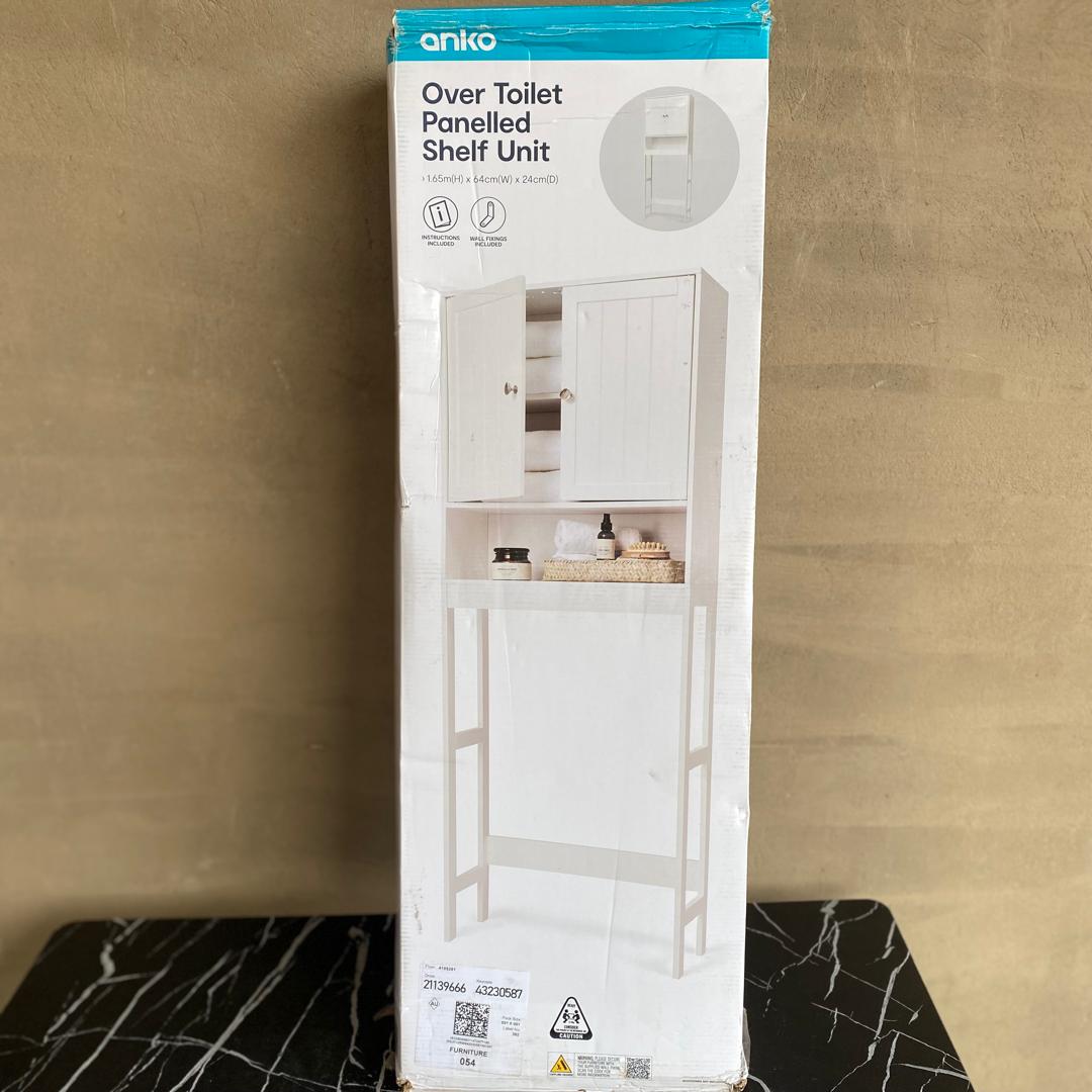 Anko Over Toilet Panelled Shelf Unit -NEW