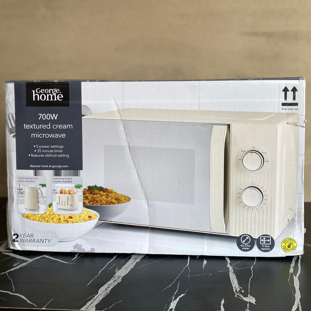 George Home  Textured Cream Microwave - NEW