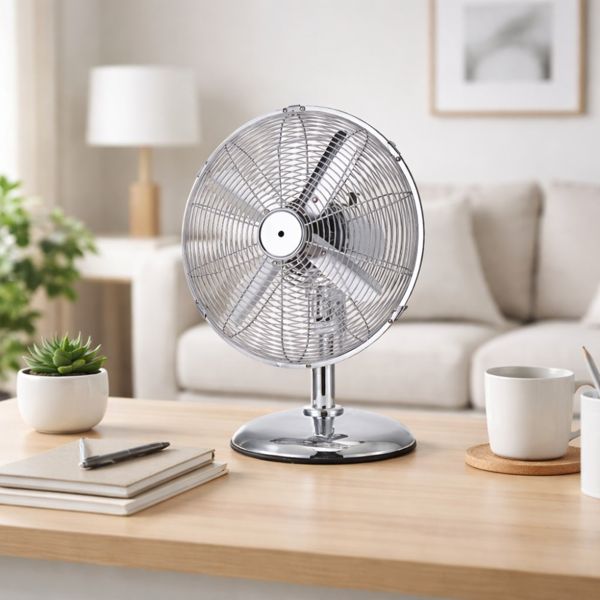12 Inch Chrome Desk Fan - NEW