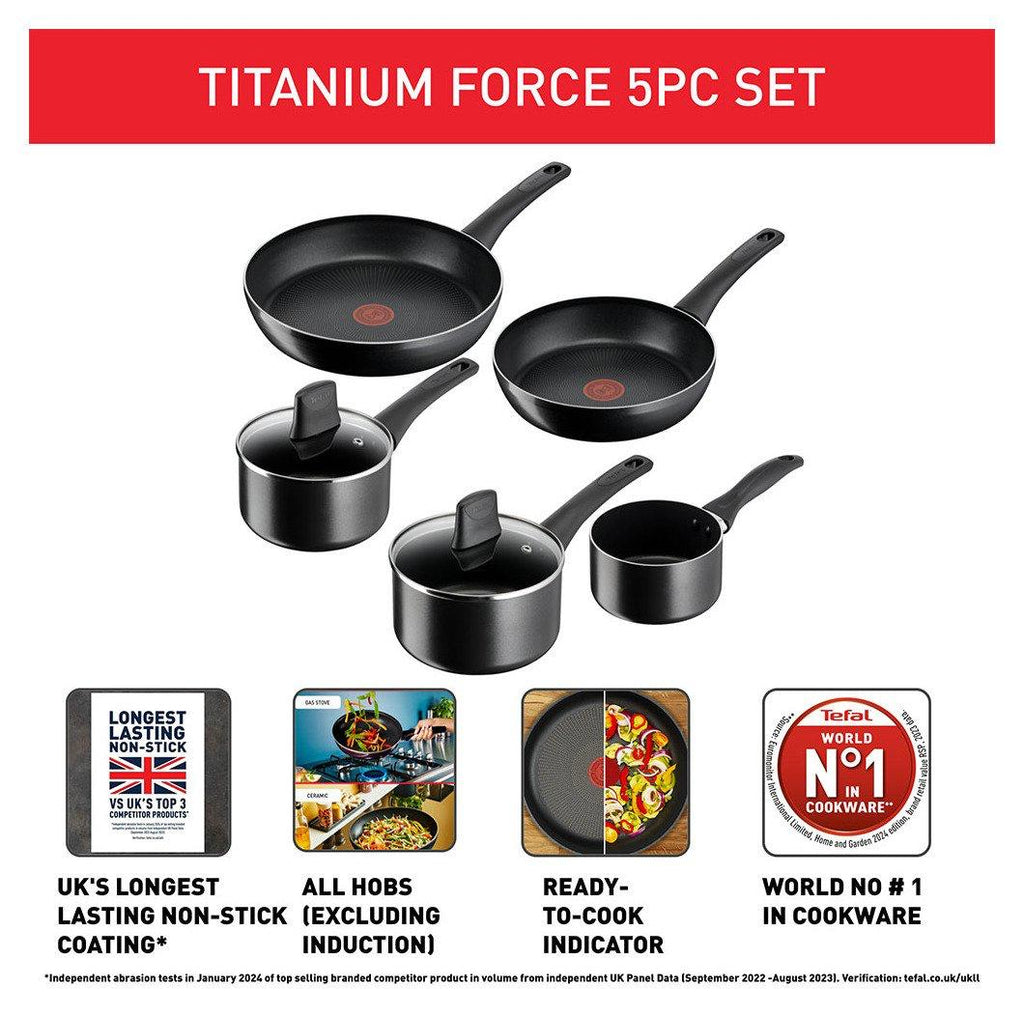 Tefal Titanium Force 5-Piece Pan Set - NEW
