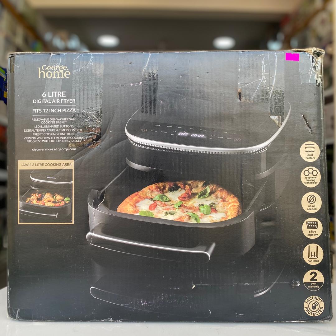 6-Litre George Home Digital Air Fryer with Pizza Function - STORE REJECT