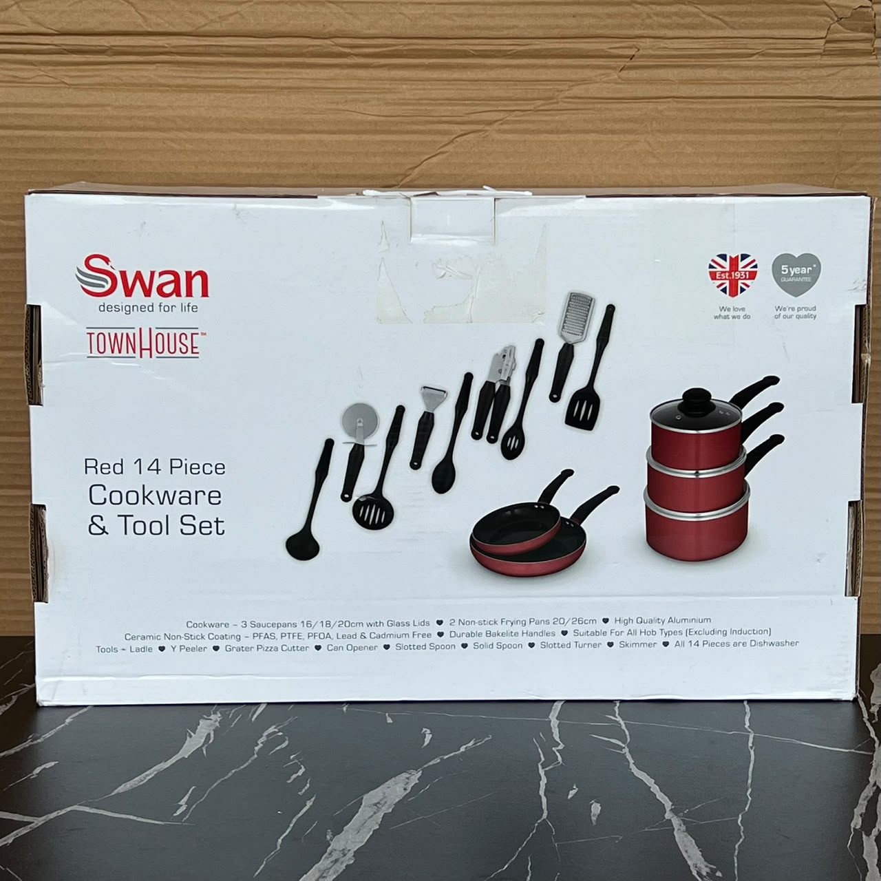 14 Piece Swan Townhouse Cookware and Tool Set