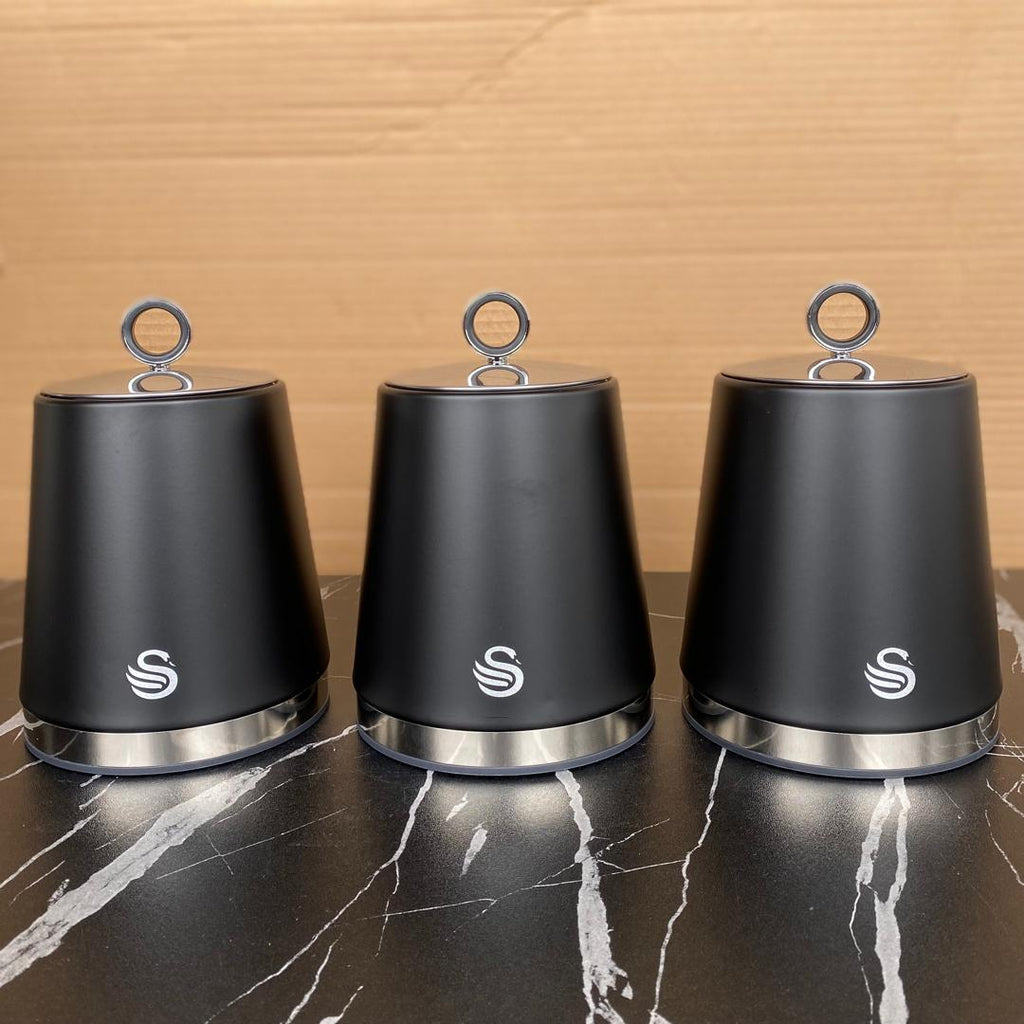 3 Set Swan Serenity Kitchen Canisters - NEW