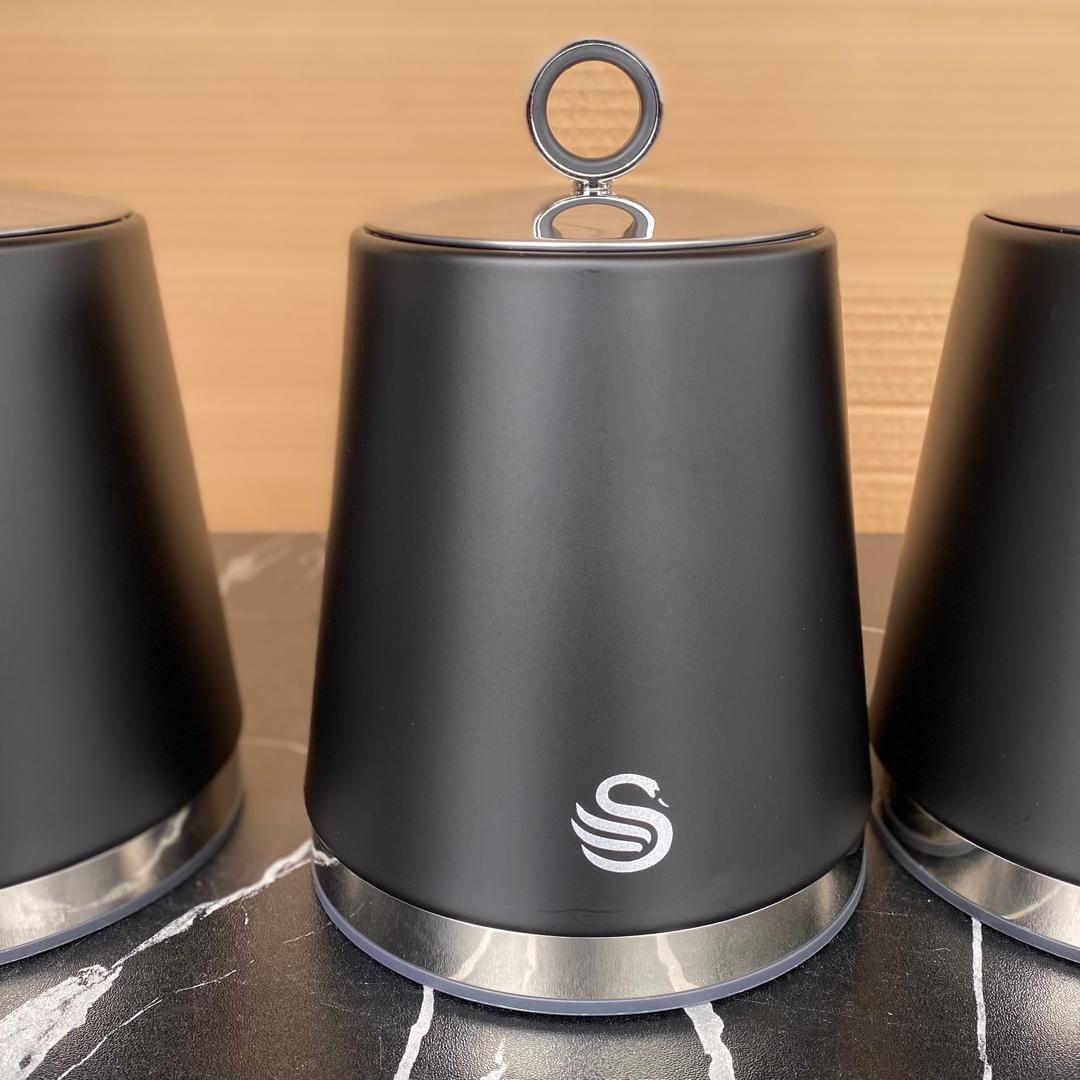 3 Set Swan Serenity Kitchen Canisters - NEW