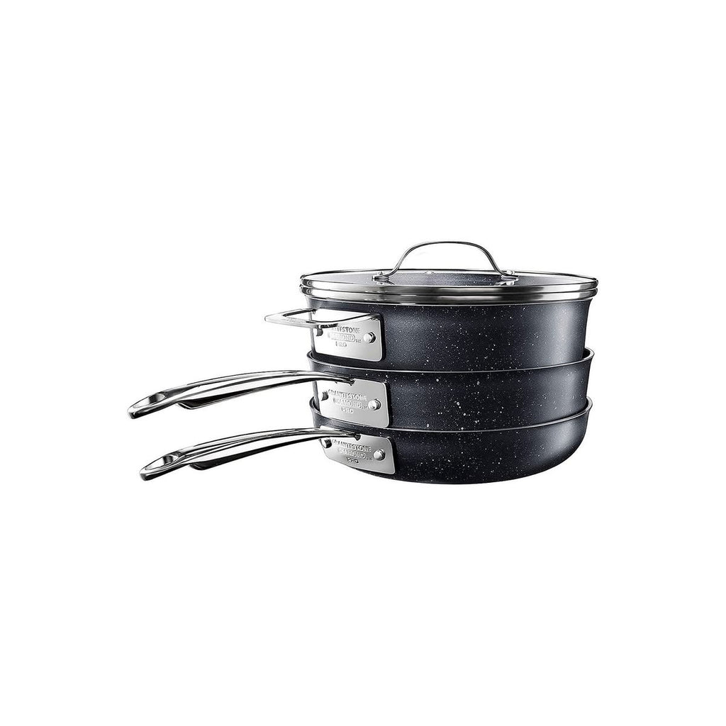 10-piece Granitestone Diamond Pro Stackmaster Non-stick Cookware Set - NEW