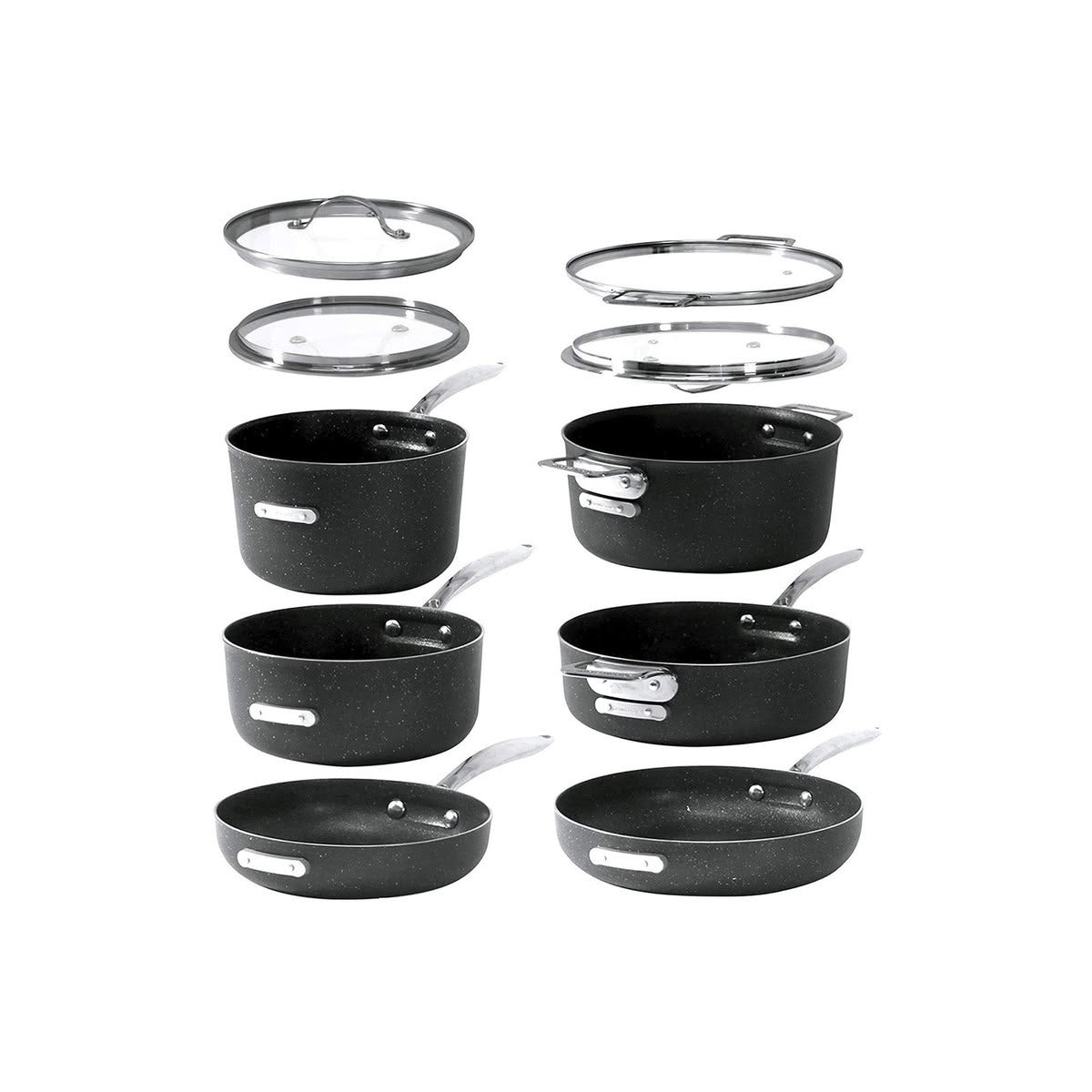 10-piece Granitestone Diamond Pro Stackmaster Non-stick Cookware Set - NEW